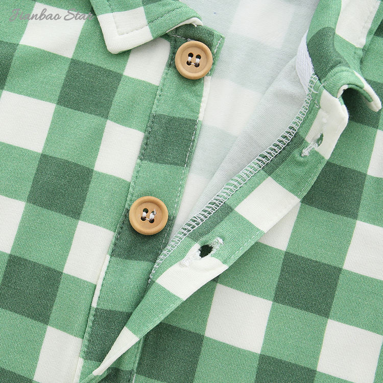 Neues Design, beliebte, hochwertige Strick-Sommer-Kurzarm-Knöpfe aus 100 % Baumwolle, Unisex-Babykleidungssets