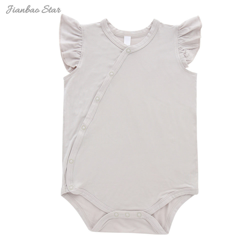 Bambus-Rayon-Spandex-Baby-Babykleidung-Overall-Strampler