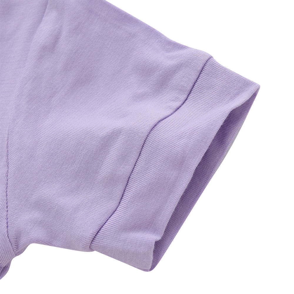 Großhandel aus Bambus-Baumwolle gestrickte Babykleidung mit individuellem Druck, einfarbig, Unisex-Schlafanzug, Frühlings- und Sommer-Babyspielanzug
