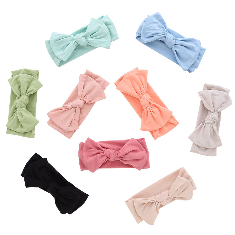Großhandel für Babys, Mädchen, Kopfband, hochwertiges Bambusgewebe, süßes einfarbiges Kopftuch, OEM-Dusche-Gesichtsdekoration