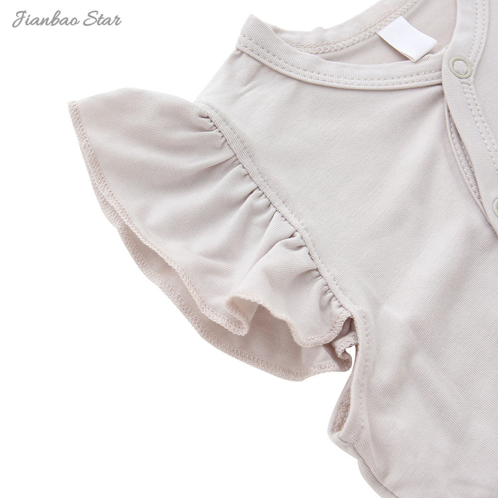 Bambus-Rayon-Spandex-Baby-Babykleidung-Overall-Strampler
