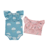Schönes Design, Rüschenärmel, Baby-Strampler, Bambus-Baumwolle, gestricktes Material, bequeme Babykleidung, Unisex-Sommer-Babykleidung