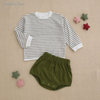 Baby- und Kinderkleidungsset aus 100 % Baumwolle, Jungen- und Mädchen-Outfits, 2-teiliges Langarm-Oberteil und kurze Shorts, Herbst- und Winterkleidung