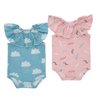Schönes Design, Rüschenärmel, Baby-Strampler, Bambus-Baumwolle, gestricktes Material, bequeme Babykleidung, Unisex-Sommer-Babykleidung