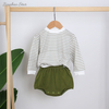 Baby- und Kinderkleidungsset aus 100 % Baumwolle, Jungen- und Mädchen-Outfits, 2-teiliges Langarm-Oberteil und kurze Shorts, Herbst- und Winterkleidung