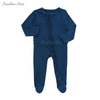 Klassisches Design, hochwertige Kleinkinder-Baby-Reißverschluss-Anzug-Overalls, Bambus-Baumwolle, lange Ärmel, einfarbig, Baby-Strampler