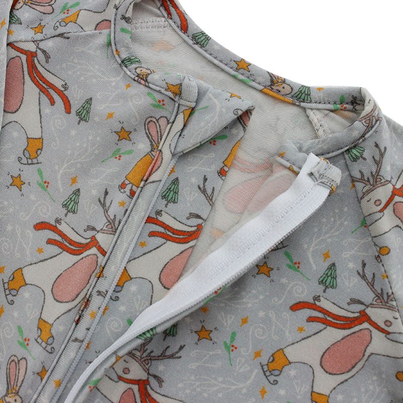Modisches, neues Design, bequem, individuell, aus 100 % Baumwolle, weicher Winter-Strampler mit langen Ärmeln und Reißverschluss für Neugeborene