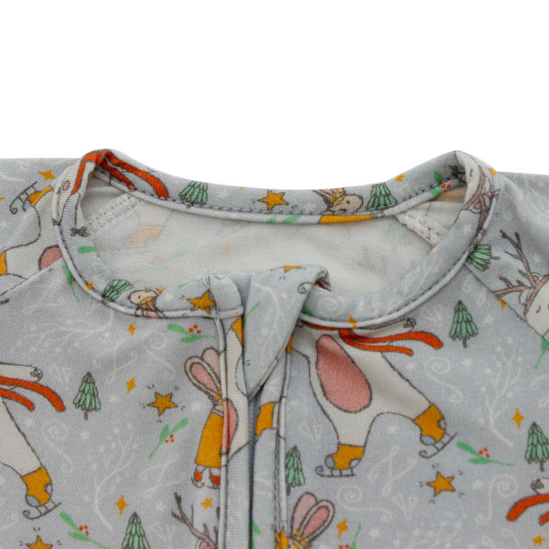 Modisches, neues Design, bequem, individuell, aus 100 % Baumwolle, weicher Winter-Strampler mit langen Ärmeln und Reißverschluss für Neugeborene
