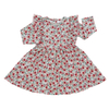 Das neueste einfarbige, langärmlige Baby-Mädchenkleid aus 100 % Baumwolle mit Rüschen und Kinderkleidung