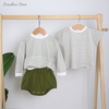 Baby- und Kinderkleidungsset aus 100 % Baumwolle, Jungen- und Mädchen-Outfits, 2-teiliges Langarm-Oberteil und kurze Shorts, Herbst- und Winterkleidung